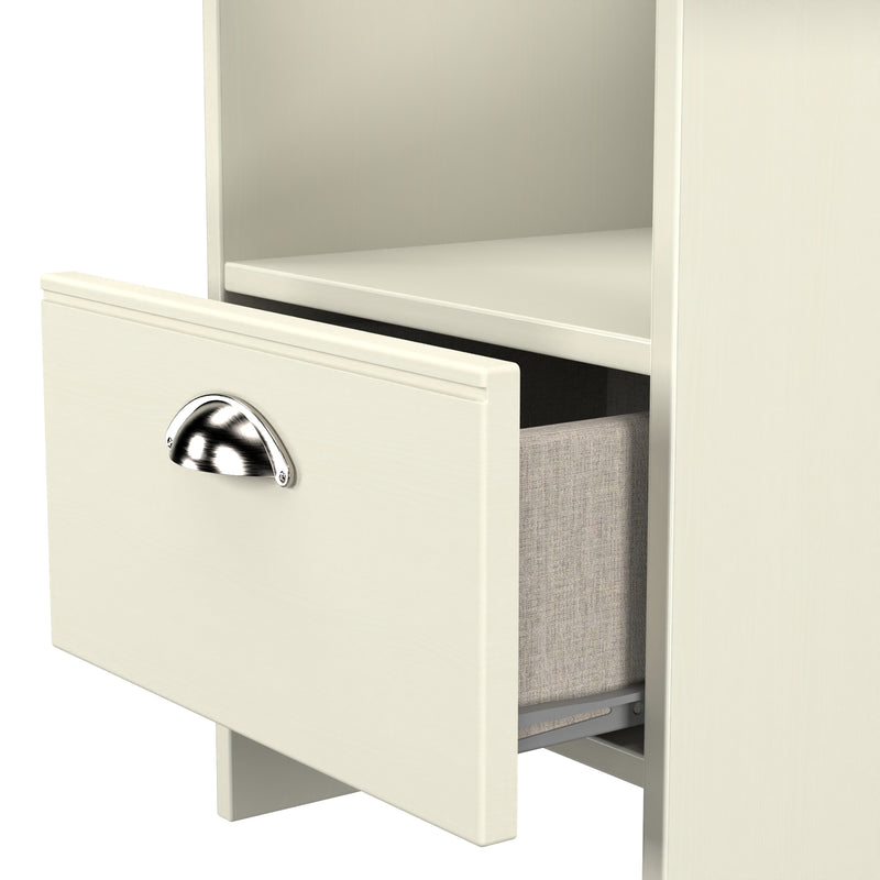 Westminster Ready Assembled Bottom Drawer Lamp Table in Cream Ash & Riviera Oak