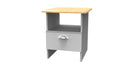 Westminster Ready Assembled Bottom Drawer Lamp Table in Grey Matt & Riviera Oak