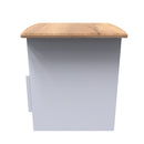 Westminster Ready Assembled Bottom Drawer Lamp Table in White Ash & Riviera Oak