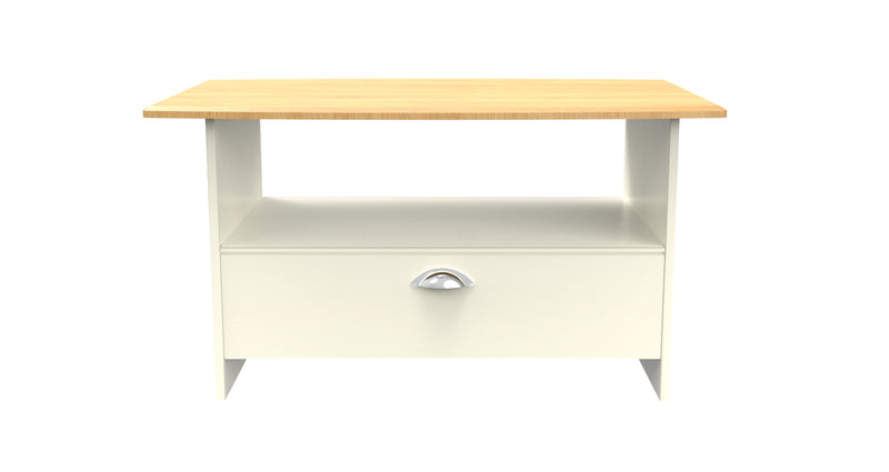Westminster Ready Assembled Bottom Drawer Coffee Table in Cream Ash & Riviera Oak