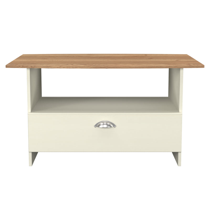 Westminster Ready Assembled Bottom Drawer Coffee Table in Cream Ash & Riviera Oak