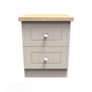 Lynton Ready Assembled 2 Drawer Bedside Cabinet In Kashmir Ash & Bardolino Oak