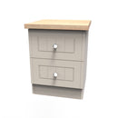 Lynton Ready Assembled 2 Drawer Bedside Cabinet In Kashmir Ash & Bardolino Oak