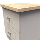 Lynton Ready Assembled 2 Drawer Bedside Cabinet In Kashmir Ash & Bardolino Oak
