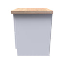 Lynton Ready Assembled 2 Drawer Bedside Cabinet in Porcelain Ash & Bardolino Oak