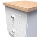 Lynton Ready Assembled 2 Drawer Bedside Cabinet in Porcelain Ash & Bardolino Oak
