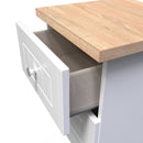 Lynton Ready Assembled 2 Drawer Bedside Cabinet in Porcelain Ash & Bardolino Oak
