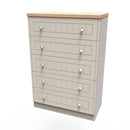 Lynton Ready Assembled 5 Drawer Chest in Kashmir Ash & Bardolino Oak