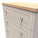 Lynton Ready Assembled 5 Drawer Chest in Kashmir Ash & Bardolino Oak