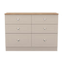 Lynton Ready Assembled 6 Drawer Wide Chest In Kashmir Ash & Bardolino Oak
