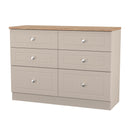 Lynton Ready Assembled 6 Drawer Wide Chest In Kashmir Ash & Bardolino Oak