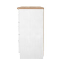 Lynton Ready Assembled 6 Drawer Wide Chest in Porcelain Ash & Bardolino Oak