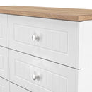 Lynton Ready Assembled 6 Drawer Wide Chest in Porcelain Ash & Bardolino Oak
