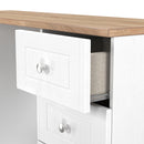 Lynton Ready Assembled Double Pedestal Desk In Porcelain Ash & Bardolino Oak
