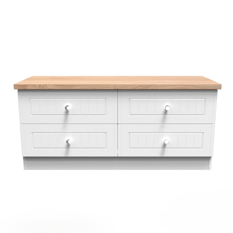 Lynton Ready Assembled 4 Drawer Bed Box in Porcelain Ash & Bardolino Oak