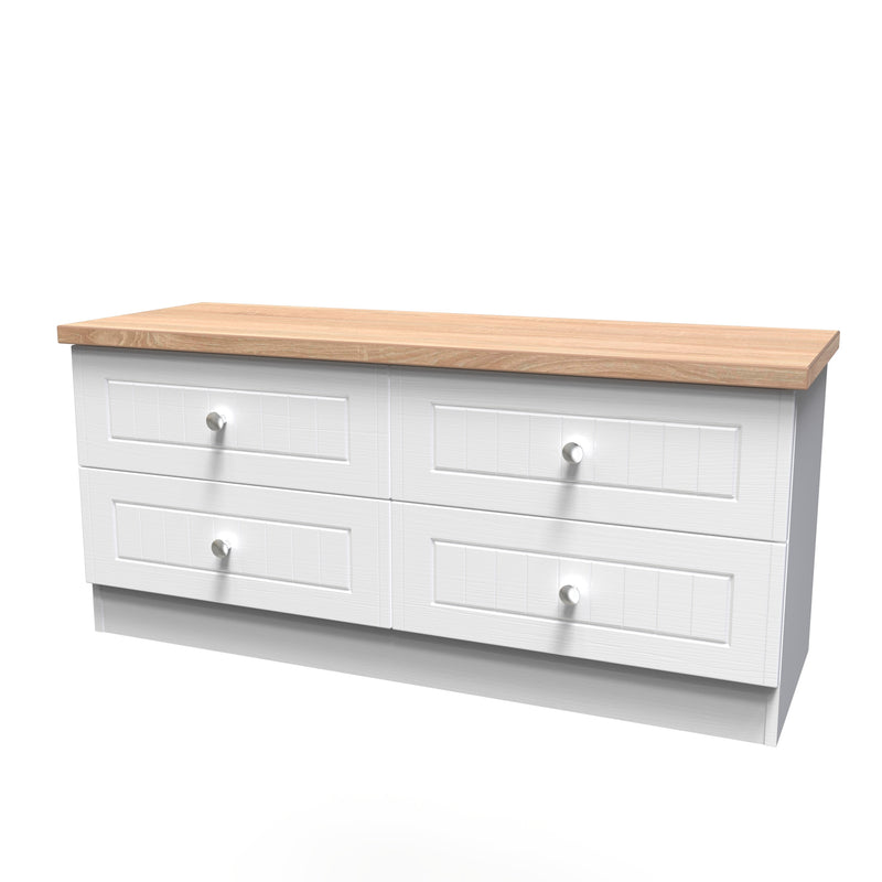 Lynton Ready Assembled 4 Drawer Bed Box in Porcelain Ash & Bardolino Oak