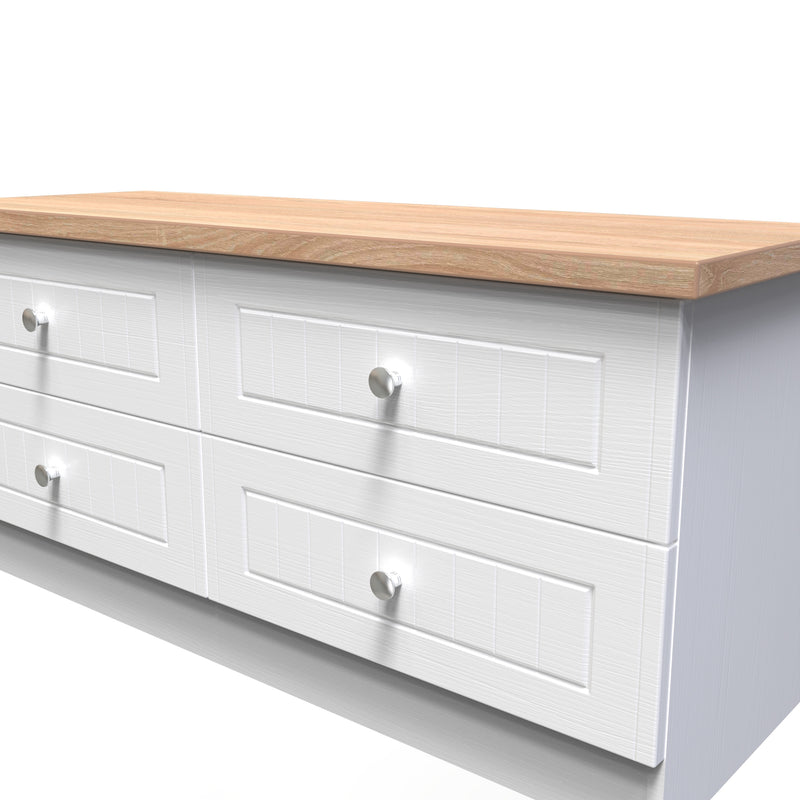 Lynton Ready Assembled 4 Drawer Bed Box in Porcelain Ash & Bardolino Oak