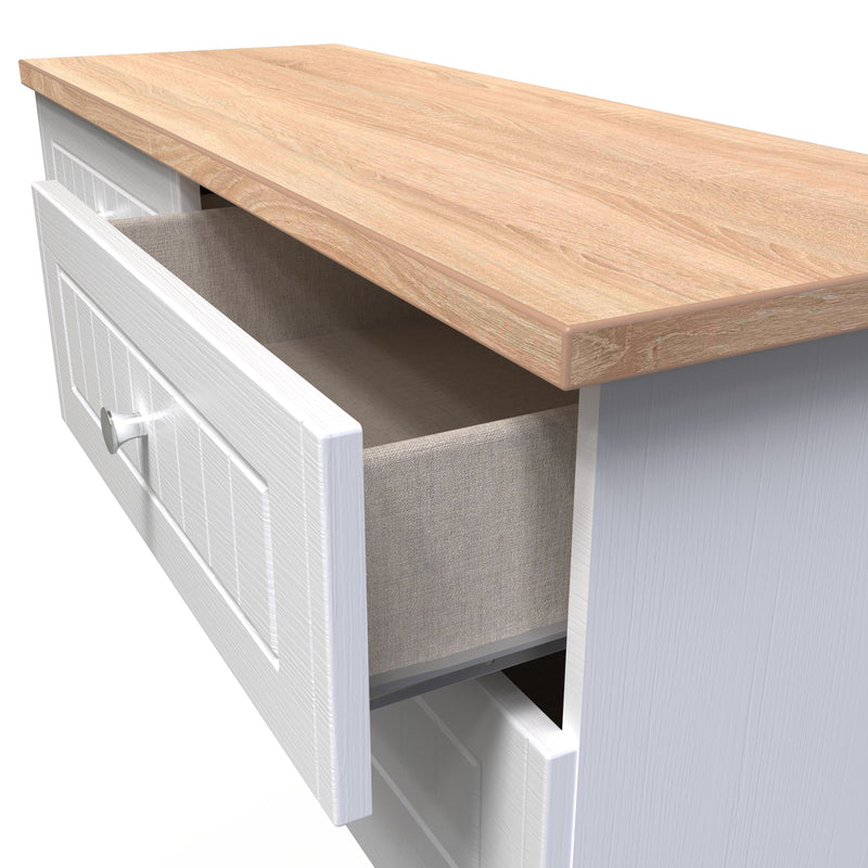 Lynton Ready Assembled 4 Drawer Bed Box in Porcelain Ash & Bardolino Oak