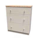 Lynton Ready Assembled 3 Drawer Deep Chest In Kashmir Ash & Bardolino Oak
