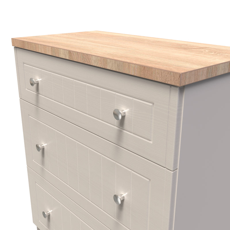 Lynton Ready Assembled 3 Drawer Deep Chest in Kashmir Ash & Bardolino Oak