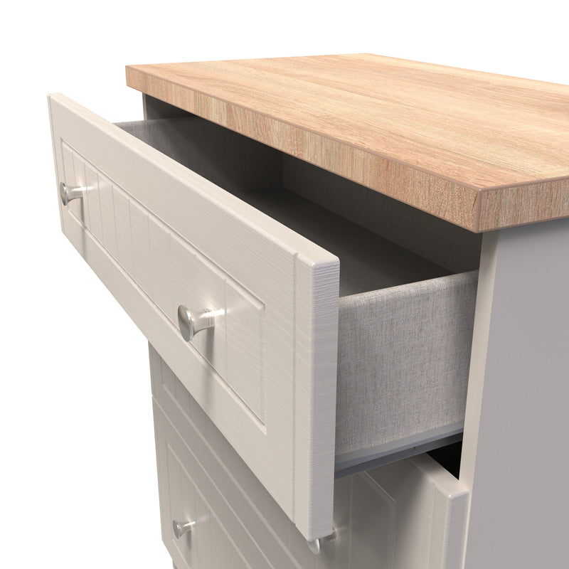 Lynton Ready Assembled 3 Drawer Deep Chest in Kashmir Ash & Bardolino Oak
