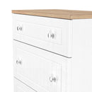 Lynton Ready Assembled 3 Drawer Deep Chest In Porcelain Ash & Bardolino Oak