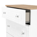 Lynton Ready Assembled 3 Drawer Deep Chest In Porcelain Ash & Bardolino Oak
