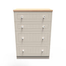Lynton Ready Assembled 4 Drawer Deep Chest in Kashmir Ash & Bardolino Oak