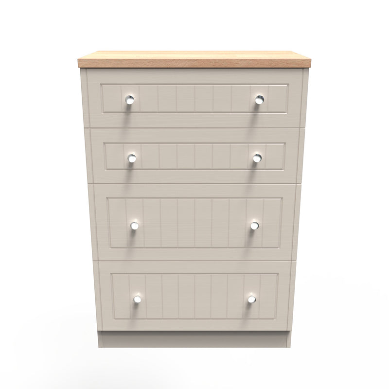 Lynton Ready Assembled 4 Drawer Deep Chest in Kashmir Ash & Bardolino Oak