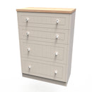 Lynton Ready Assembled 4 Drawer Deep Chest in Kashmir Ash & Bardolino Oak