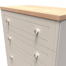Lynton Ready Assembled 4 Drawer Deep Chest in Kashmir Ash & Bardolino Oak