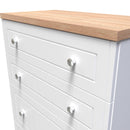 Lynton Ready Assembled 4 Drawer Deep Chest in Porcelain Ash & Bardolino Oak