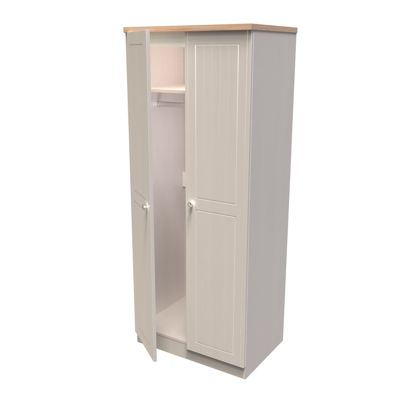 Lynton Ready Assembled 2 Door Wardrobe in Kashmir Ash & Bardolino Oak