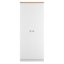 Lynton Ready Assembled 2 Door Wardrobe In Porcelain Ash & Bardolino Oak