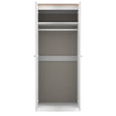 Lynton Ready Assembled 2 Door Wardrobe In Porcelain Ash & Bardolino Oak