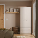 Lynton Ready Assembled 2 Door 2 Drawer Wardrobe In Kashmir Ash & Bardolino Oak