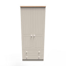Lynton Ready Assembled 2 Door 2 Drawer Wardrobe In Kashmir Ash & Bardolino Oak