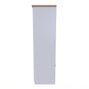 Lynton Ready Assembled 2 Door 2 Drawer Wardrobe In Porcelain Ash & Bardolino Oak