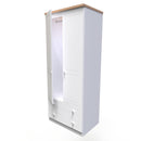 Lynton Ready Assembled 2 Door 2 Drawer Wardrobe In Porcelain Ash & Bardolino Oak