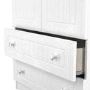 Lynton Ready Assembled 2 Door 2 Drawer Wardrobe In Porcelain Ash & Bardolino Oak