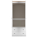 Lynton Ready Assembled 2 Door 2 Drawer Wardrobe In Porcelain Ash & Bardolino Oak
