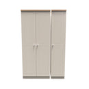 Lynton Ready Assembled Triple Plain Wardrobe In Kashmir Ash & Bardolino Oak