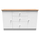 Lynton Ready Assembled 2 Door 3 Drawer Sideboard in Porcelain Ash & Bardolino Oak