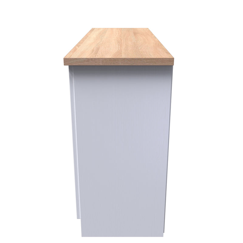 Lynton Ready Assembled 2 Door 3 Drawer Sideboard in Porcelain Ash & Bardolino Oak