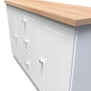 Lynton Ready Assembled 2 Door 3 Drawer Sideboard in Porcelain Ash & Bardolino Oak