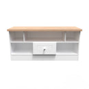 Lynton Ready Assembled 1 Drawer TV & Media Unit In Porcelain Ash & Bardolino Oak