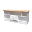 Lynton Ready Assembled 1 Drawer TV & Media Unit In Porcelain Ash & Bardolino Oak