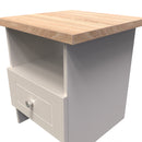 Lynton Ready Assembled Bottom Drawer Lamp Table In Kashmir Ash & Bardolino Oak