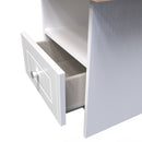 Lynton Ready Assembled Bottom Drawer Lamp Table in Porcelain Ash & Bardolino Oak