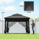 Outsunny Garden Folding Tent Heavy Duty Pop Up Gazebo for Party Black